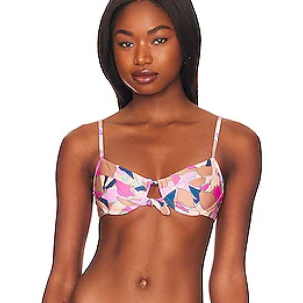 NWT l*space Rose Underwire Bikini Top sz M Sundazed Floral Pink Paisley Revolve